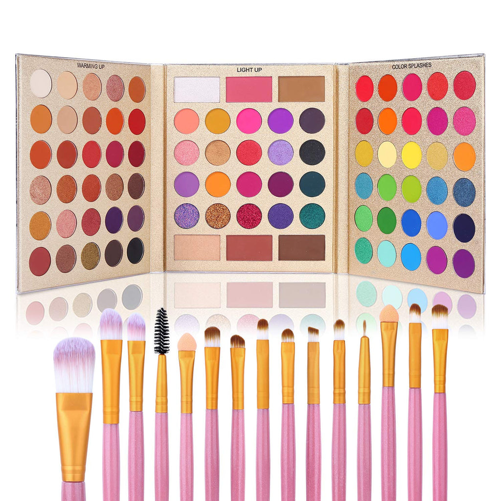 86 Colors Eyeshadow Palette with 15pcs Makeup Brushes Set X806036