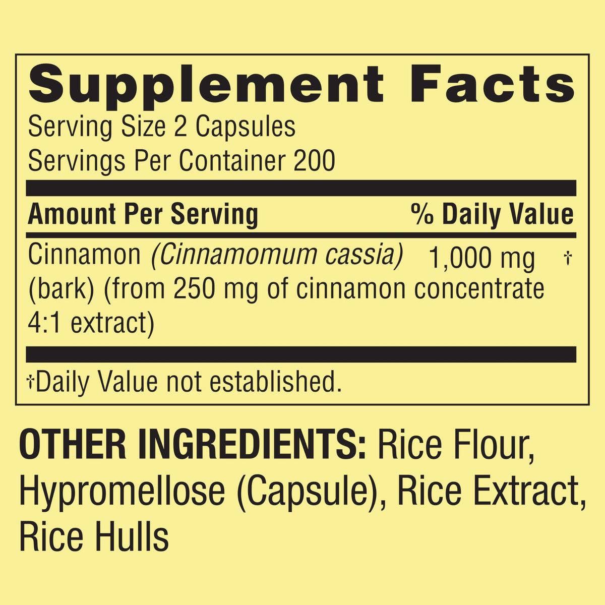 Cinnamon 1000 mg 400 Count Dietary Supplement J32153