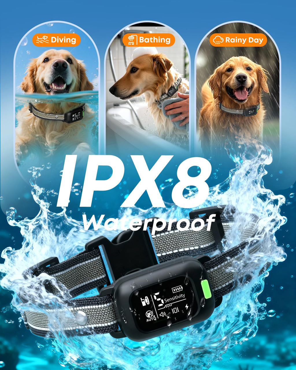 2-in-1 Dog Bark & Shock Collar with Remote R408