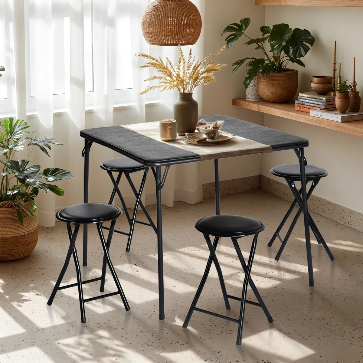 Black Folding Card Table S87362