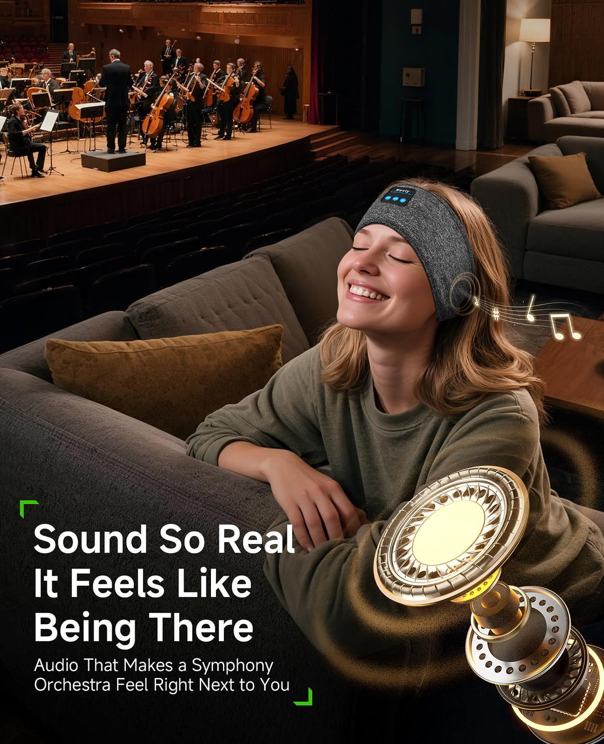 Bluetooth 5.4 Wireless Sleep Mask Headphones T206321