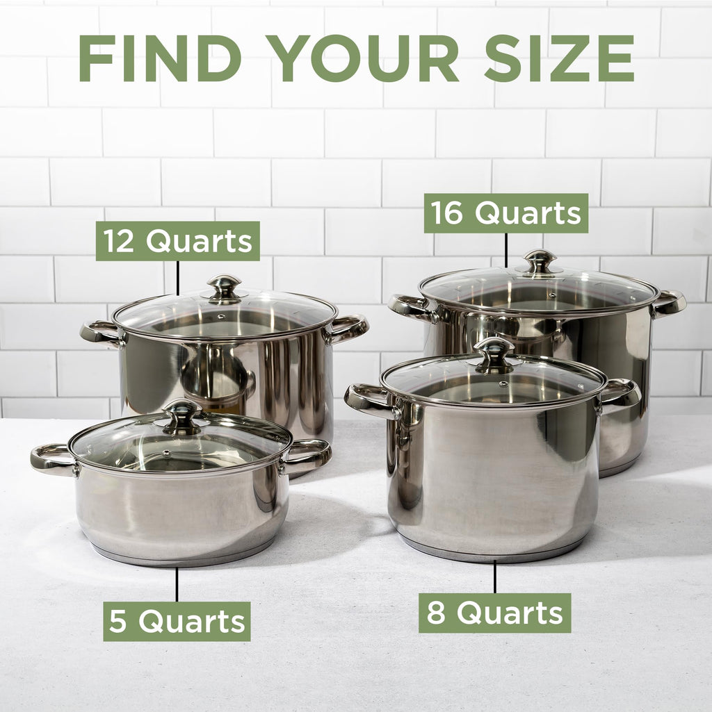 Stainless Steel 8-Quart Stock Pot with Glass Lid X23882