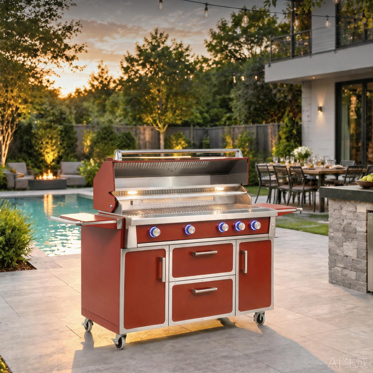 49" 304 Stainless Steel Gas Grill 4 Burner 99,000 BTU I936