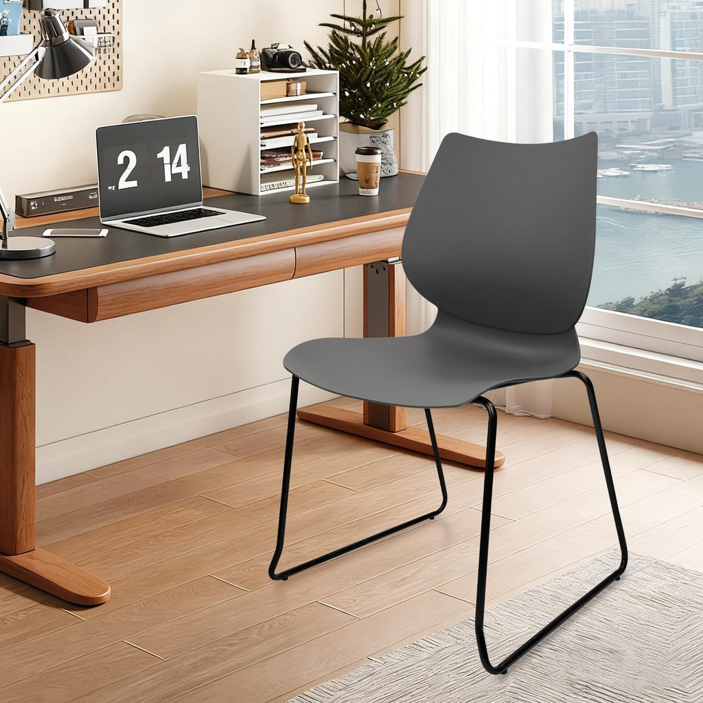 Stacking Chairs with Metal Legs Set of 12, Grey L71981