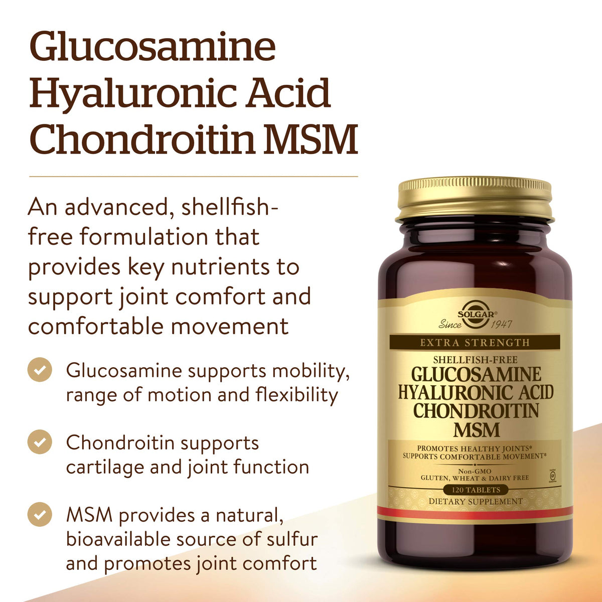 Glucosamine Hyaluronic Acid Chondroitin MSM, 120 Tablets & Skin, Nails & Hair, 120 Tablets R5203