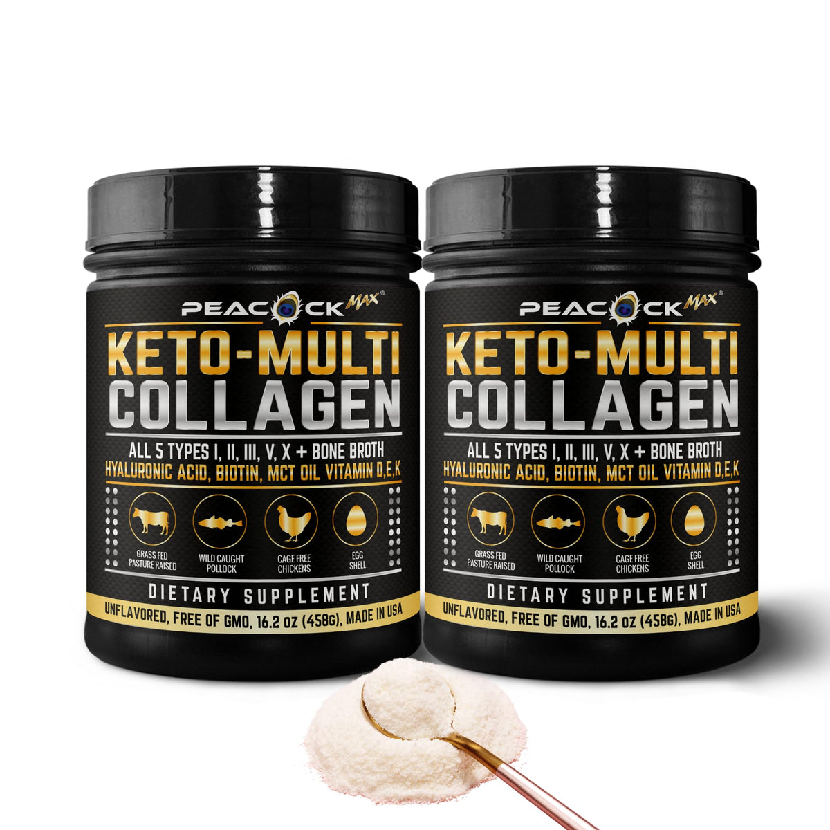 16.2 oz Pack of 2 Unflavored Hydrolyzed Collagen Protein Powder Q521165