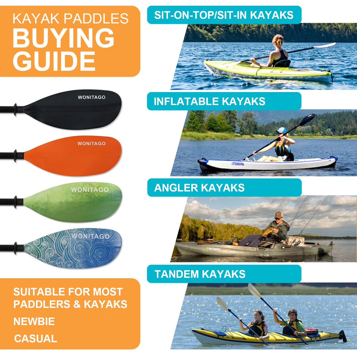 Adjustable Lightweight Kayak Paddle Y8271
