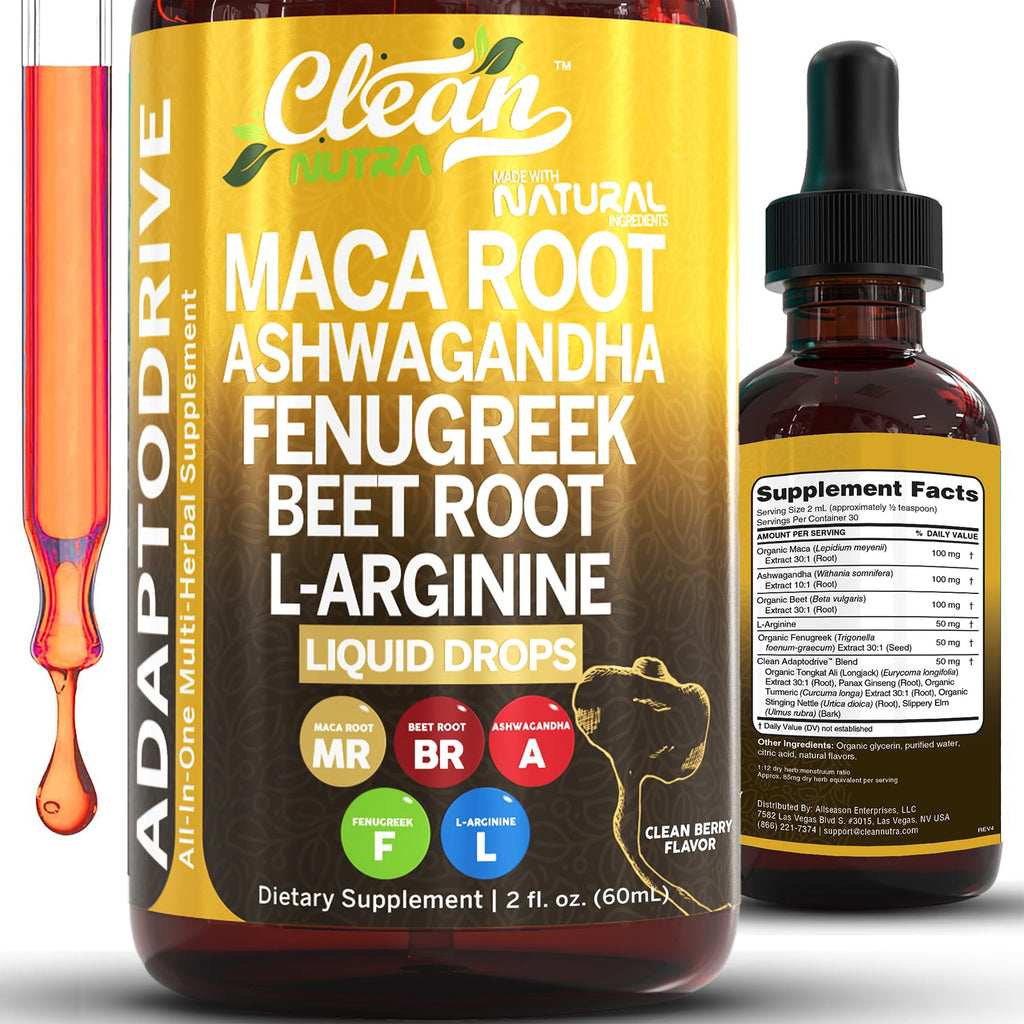 Organic Maca Root Liquid Drops with Ashwagandha and Fenugreek P948