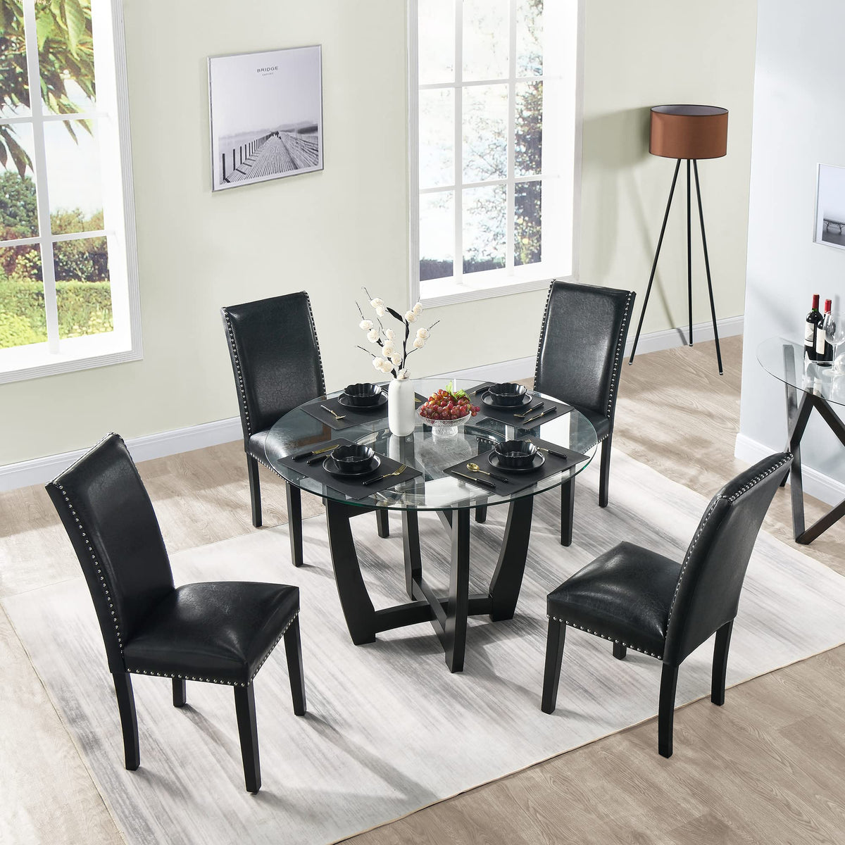 Black PU Dining Chairs Set of 2 S29830