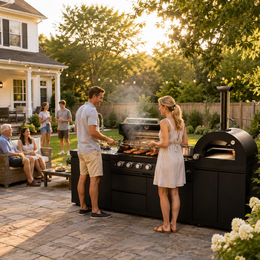 106" Propane BBQ Grill with Pizza Oven A47392