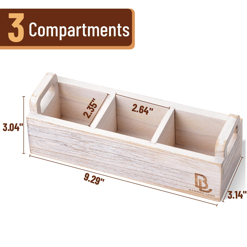 Wooden 3 Slot Tea Bag Organizer U47710