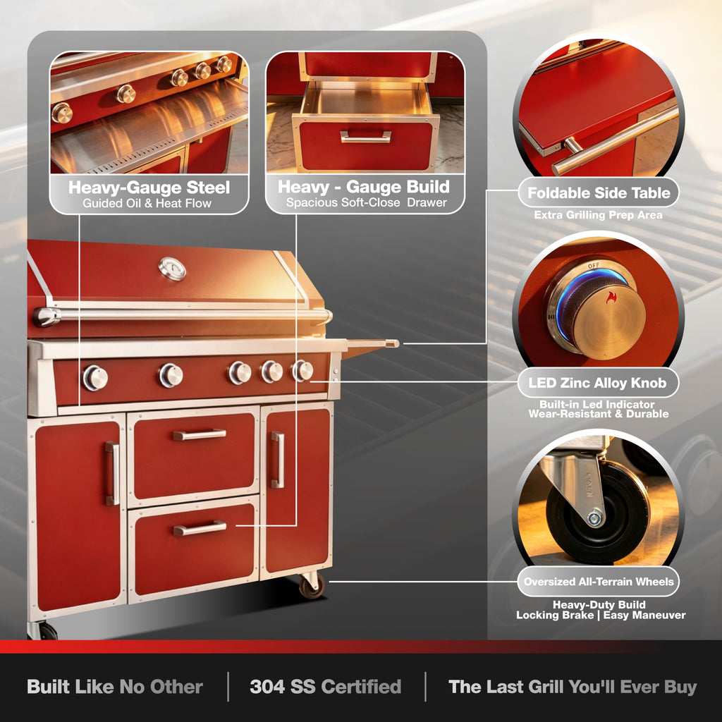 49" 304 Stainless Steel Gas Grill 4 Burner 99,000 BTU I936