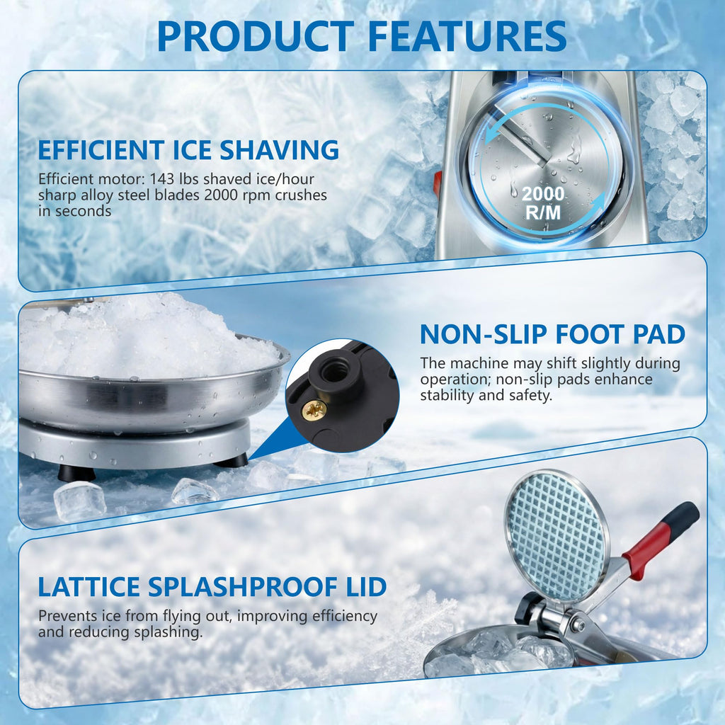 Electric Ice Crusher Shaved Ice Machine L3814