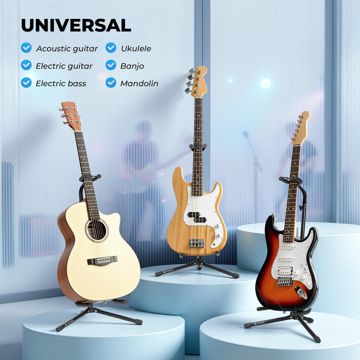 Adjustable Folding Metal Guitar Stand A97914