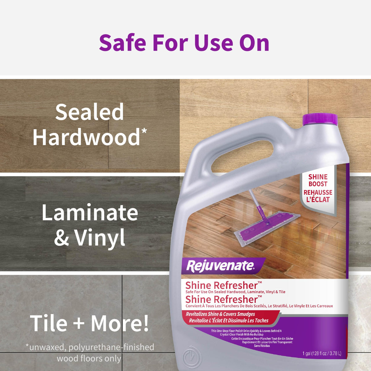 1 Gallon Floor Polish for Sealed Hardwood, Laminate, Vinyl and Tile D6452