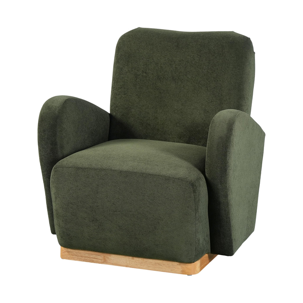 Olive Green Velvet Upholstered Accent Chair Set of 2 I782724